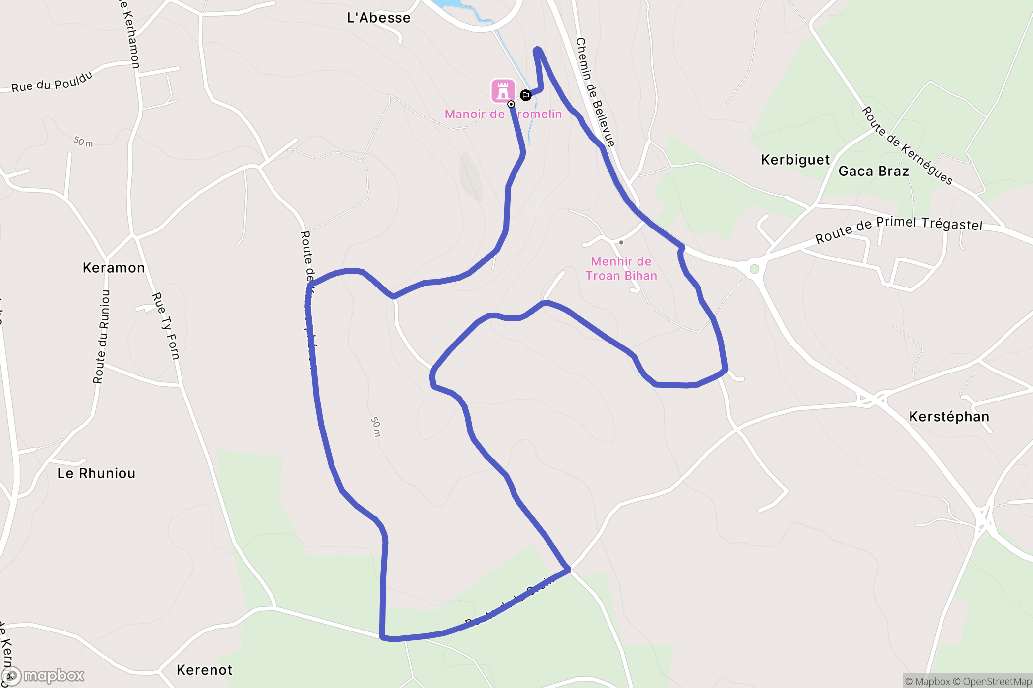 Plougasnou : carte du parcours de randonnée - France