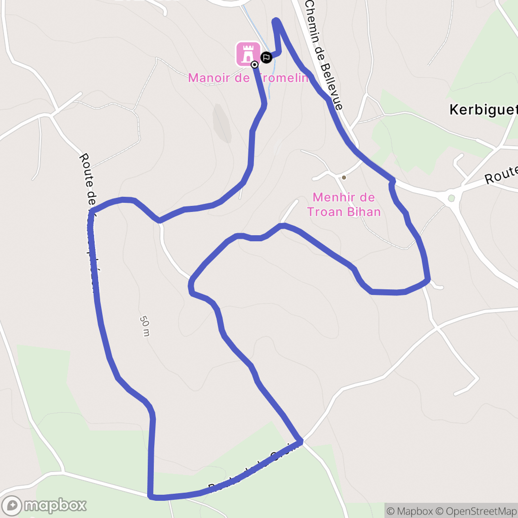 Plougasnou : carte du parcours de randonnée - France