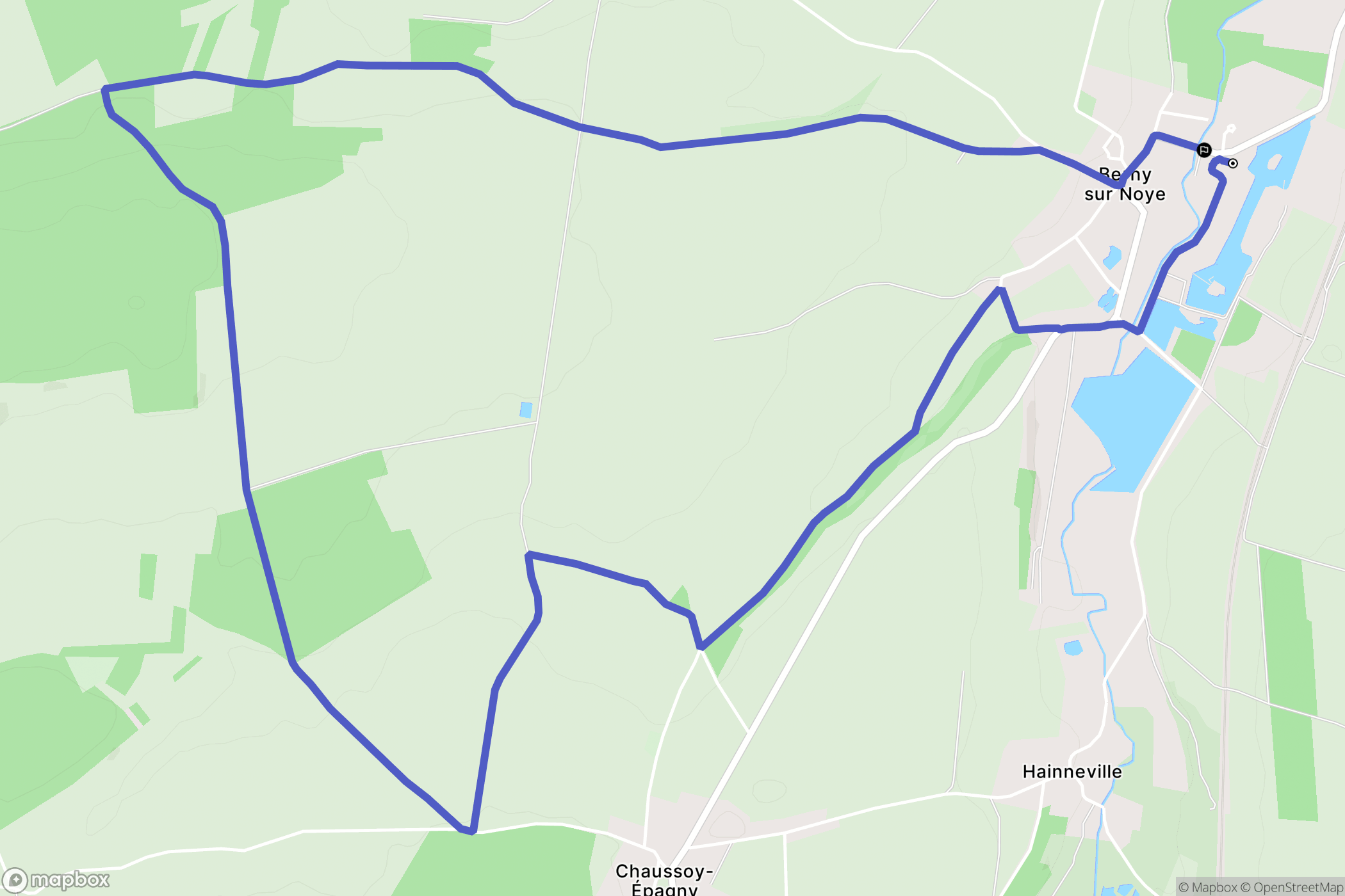 Ailly-sur-Noye : carte du parcours de randonnée - France
