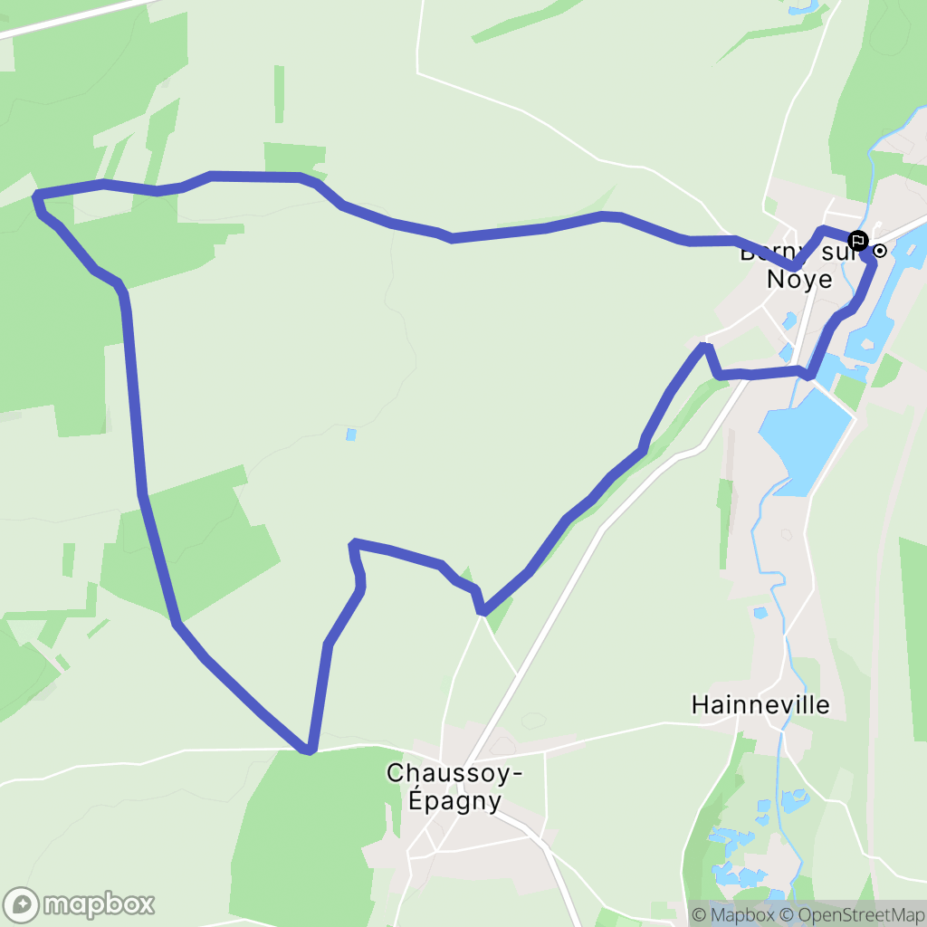 Ailly-sur-Noye : carte du parcours de randonnée - France