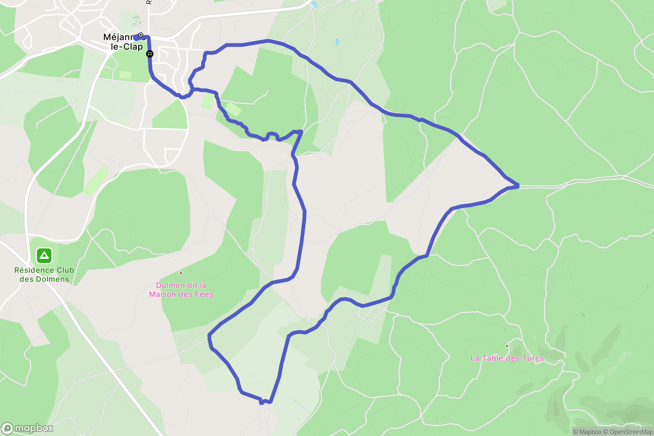 Méjannes-le-Clap : carte du parcours de randonnée - France