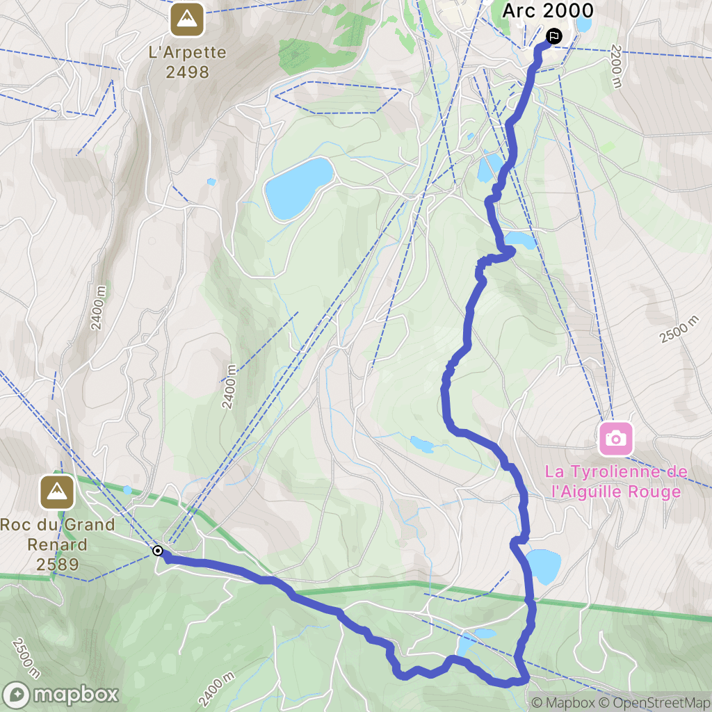 Peisey-Nancroix : carte du parcours de randonnée - France