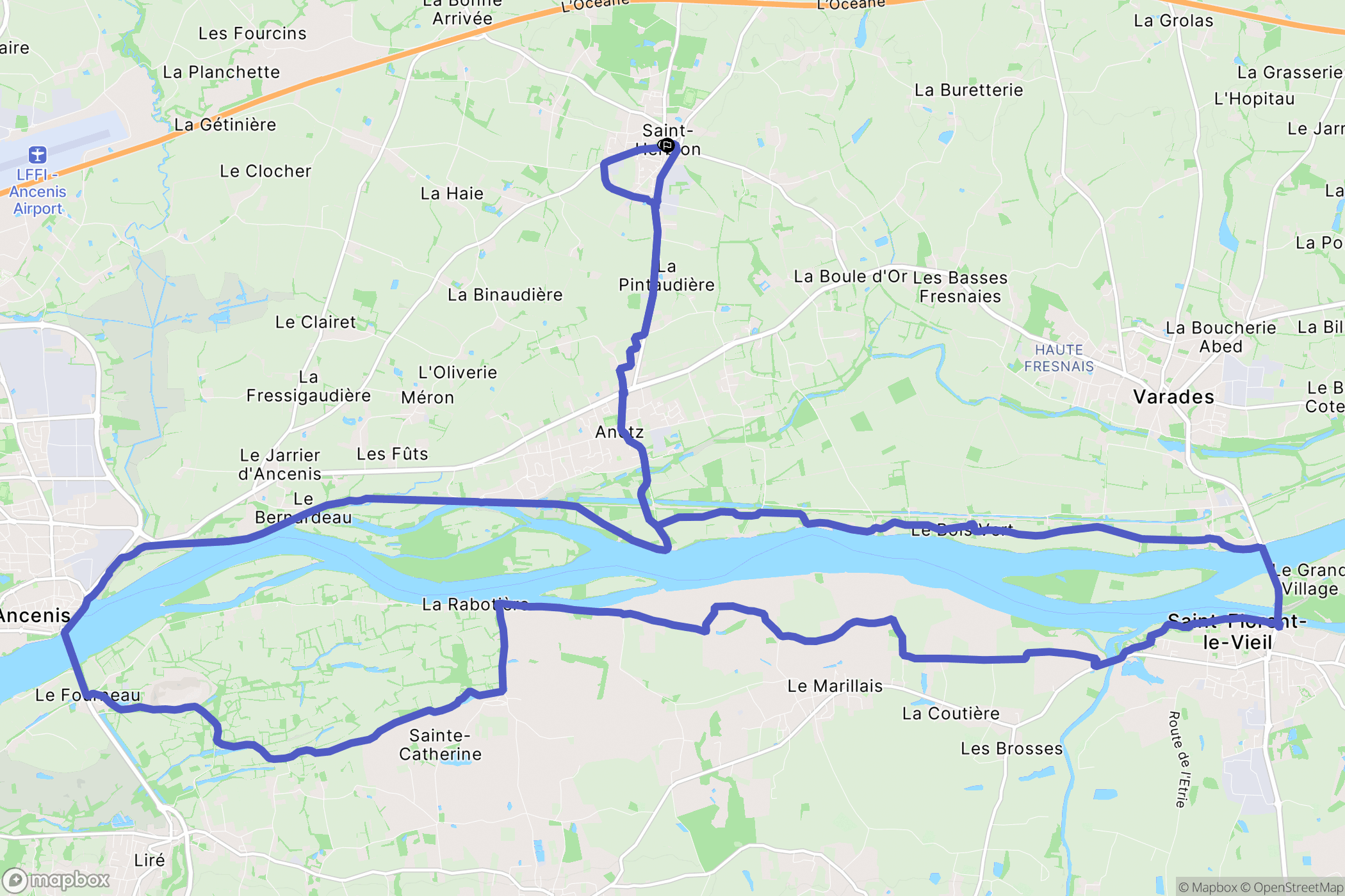 Vair-sur-Loire : carte du parcours de randonnée - France