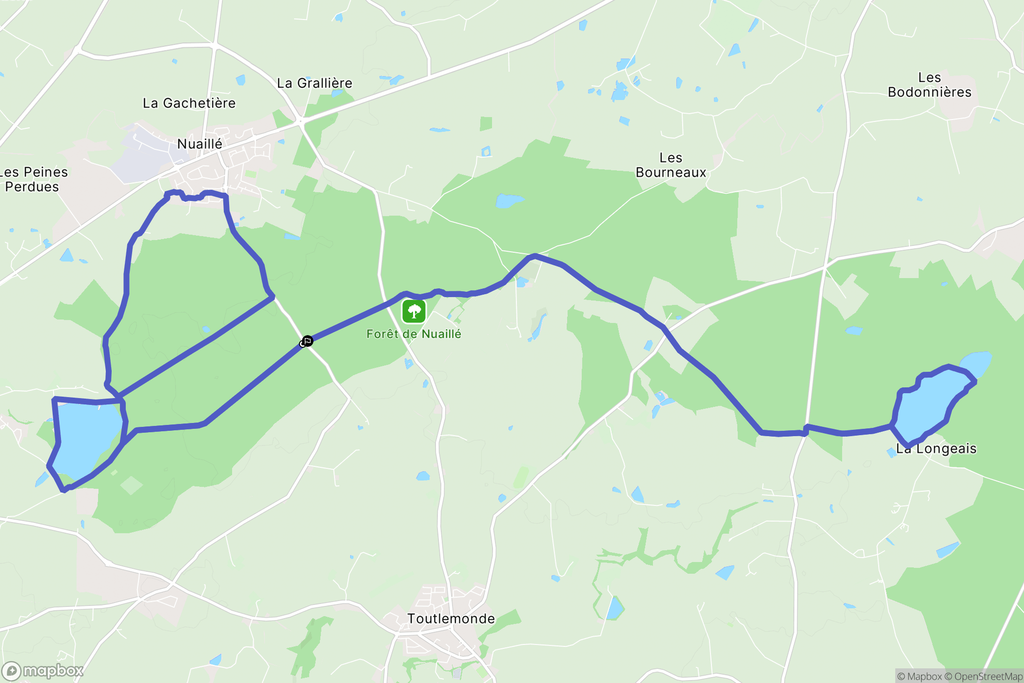 Mazières-en-Mauges : carte du parcours de randonnée - France