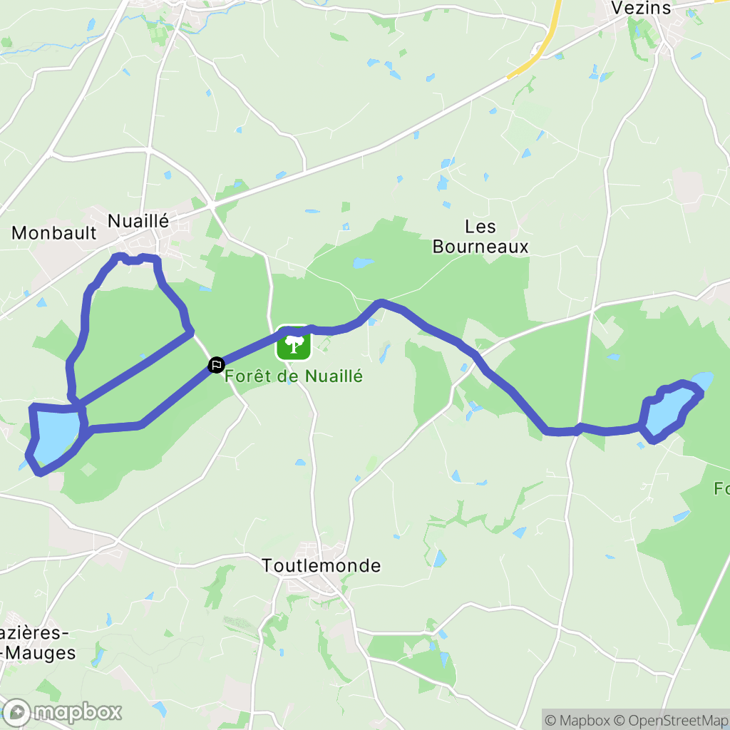 Mazières-en-Mauges : carte du parcours de randonnée - France