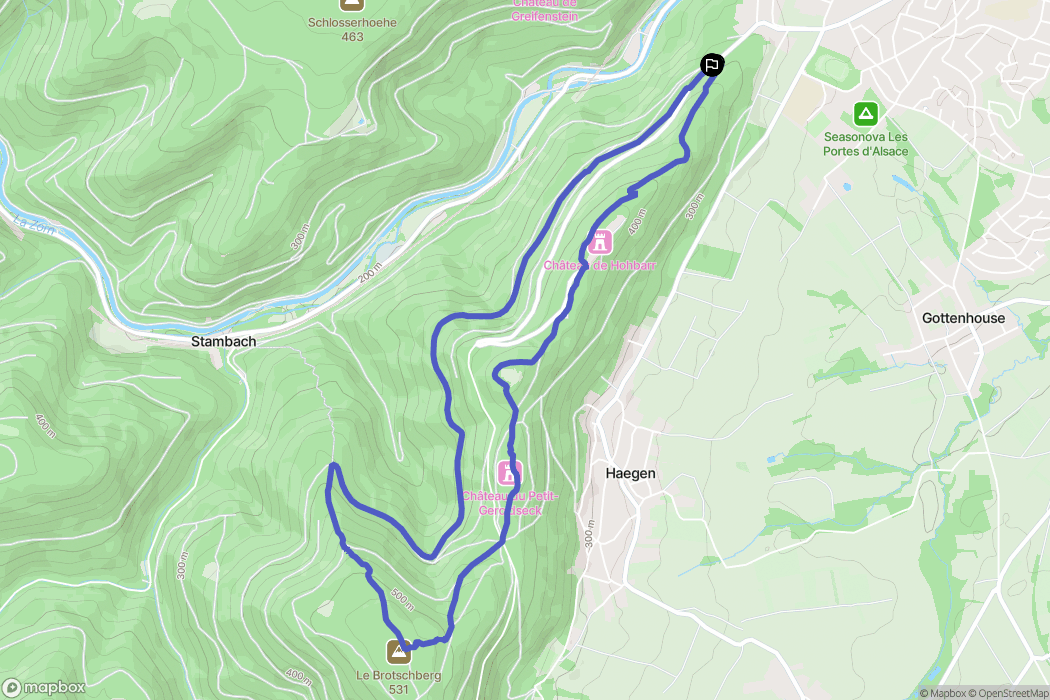 Saverne : carte du parcours de randonnée - France