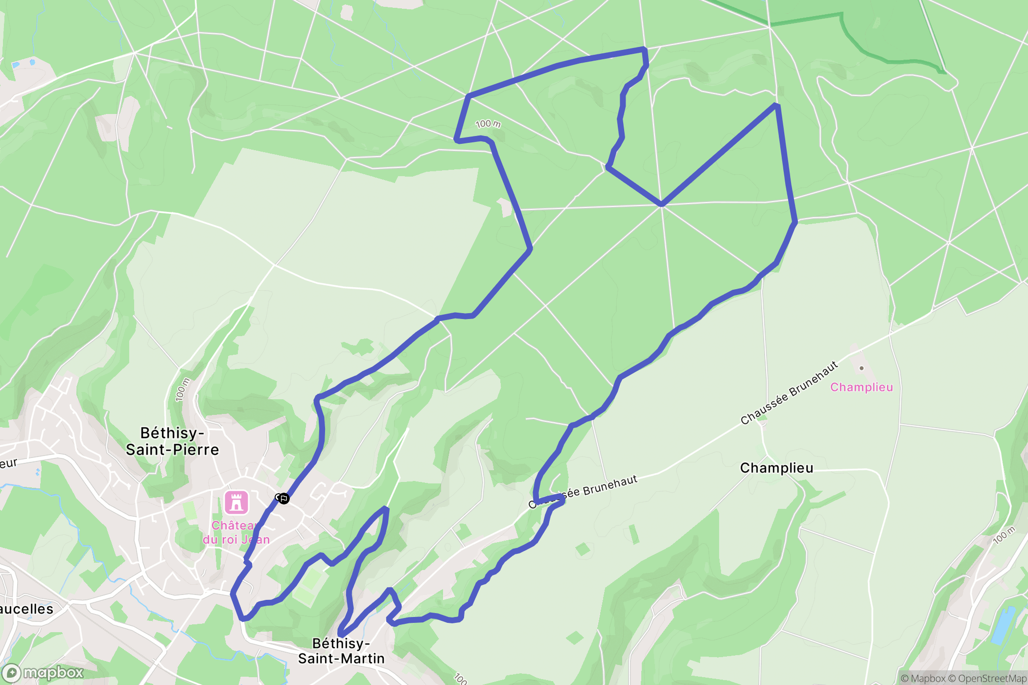 Béthisy-Saint-Pierre : carte du parcours de randonnée - France
