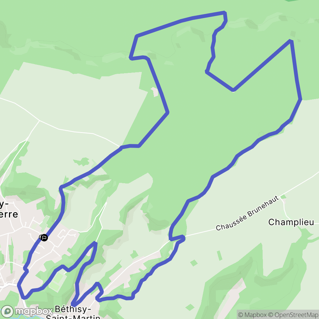 Béthisy-Saint-Pierre : carte du parcours de randonnée - France