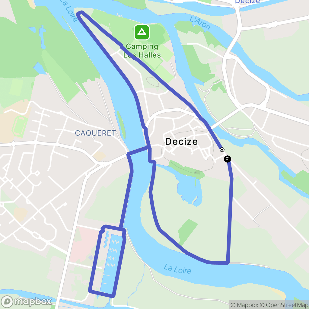 Decize : carte du parcours de randonnée - France