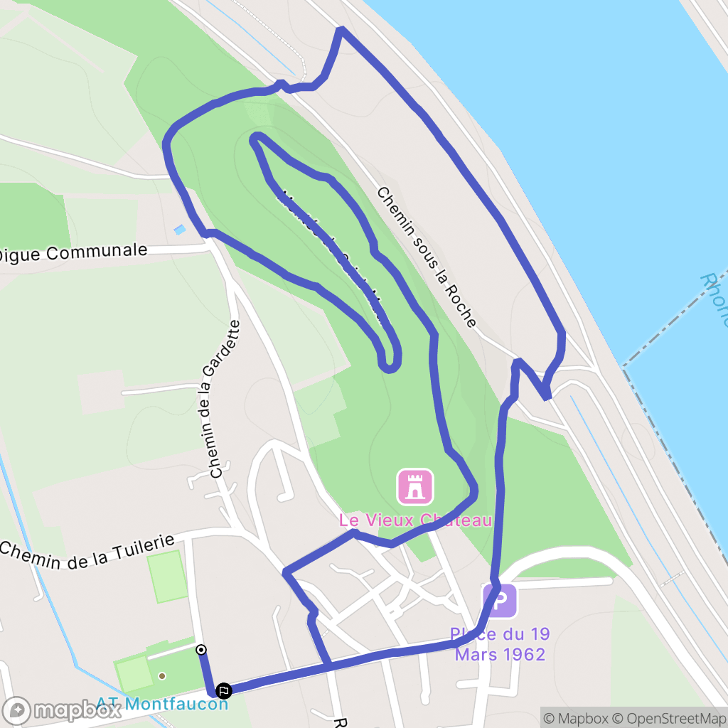 Montfaucon : carte du parcours de randonnée - France