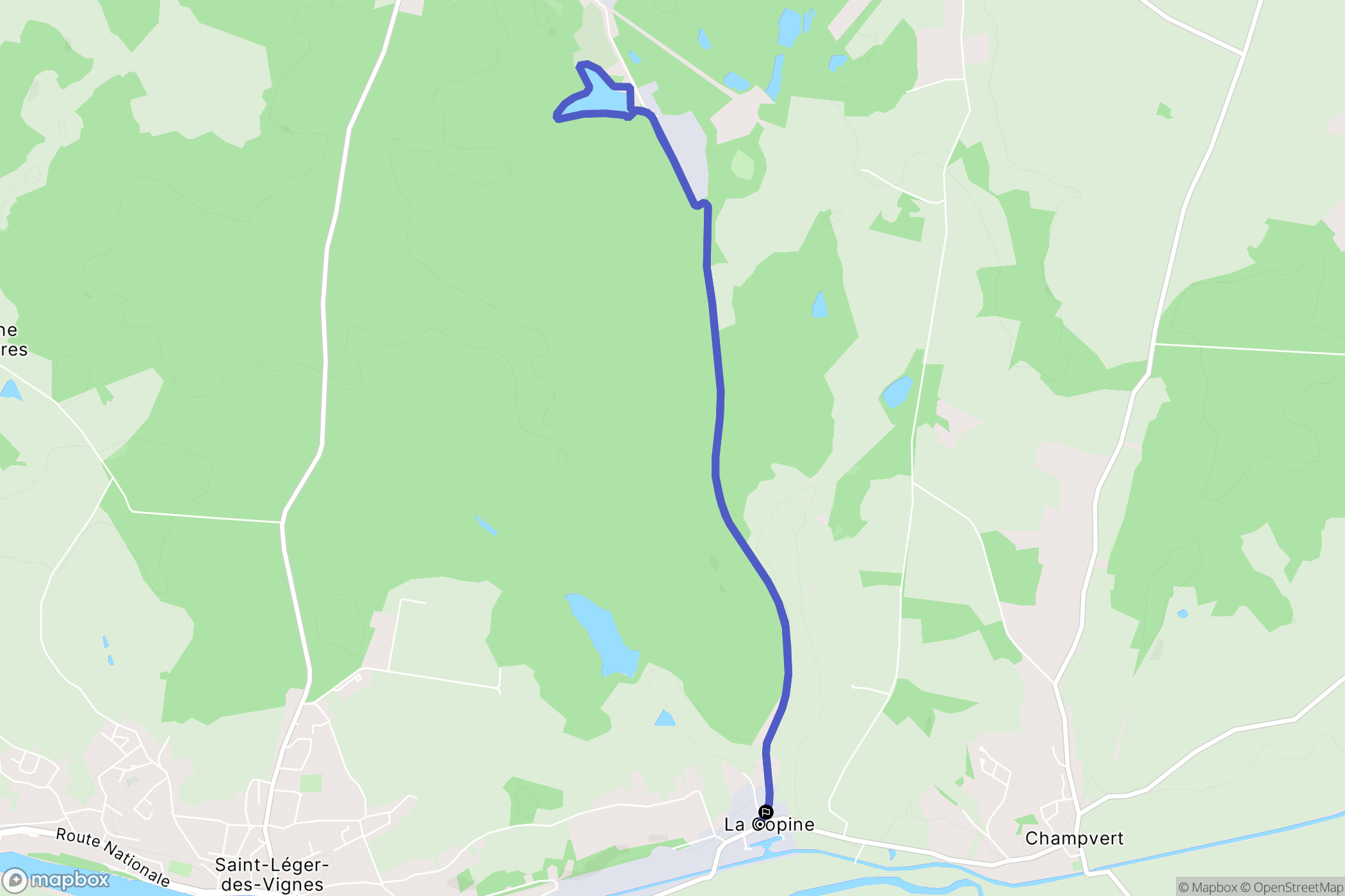 Champvert : carte du parcours de randonnée - France