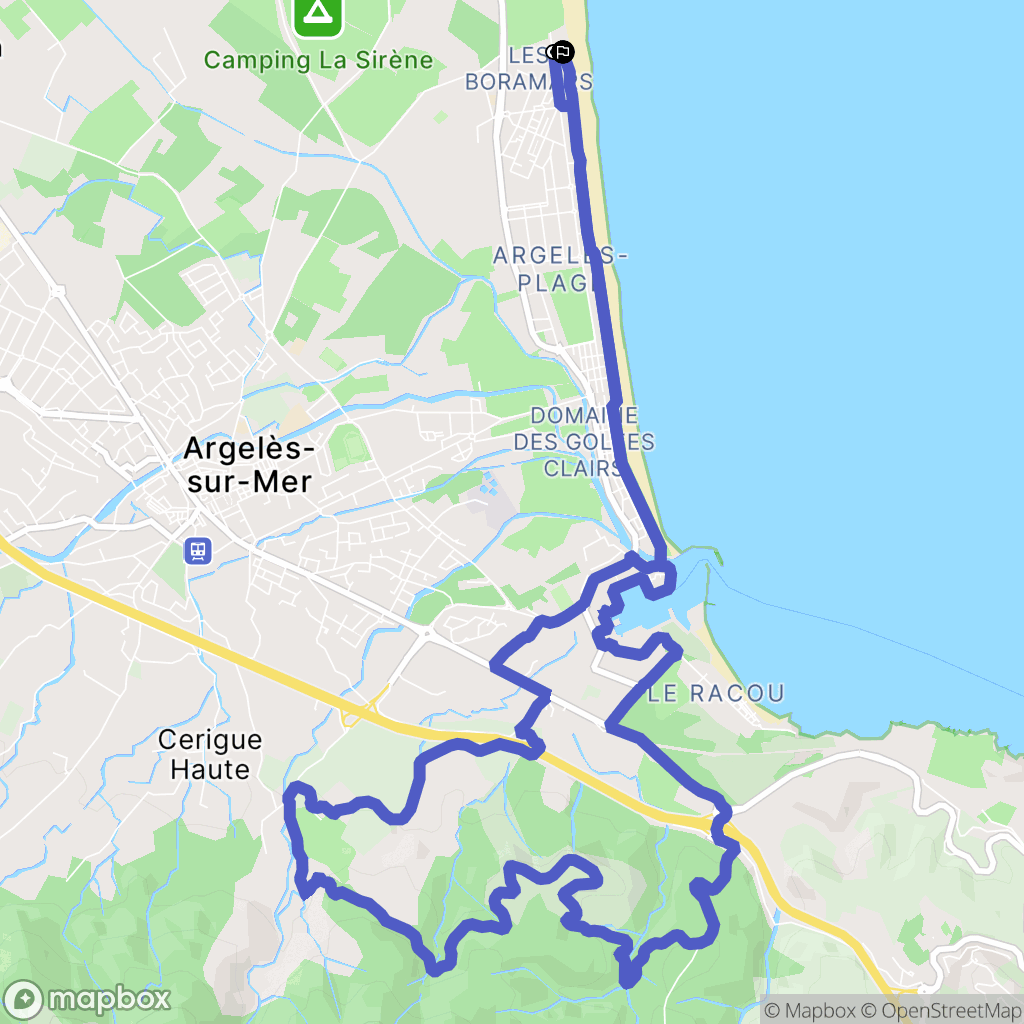 Argelès-sur-Mer : carte du parcours de randonnée - France