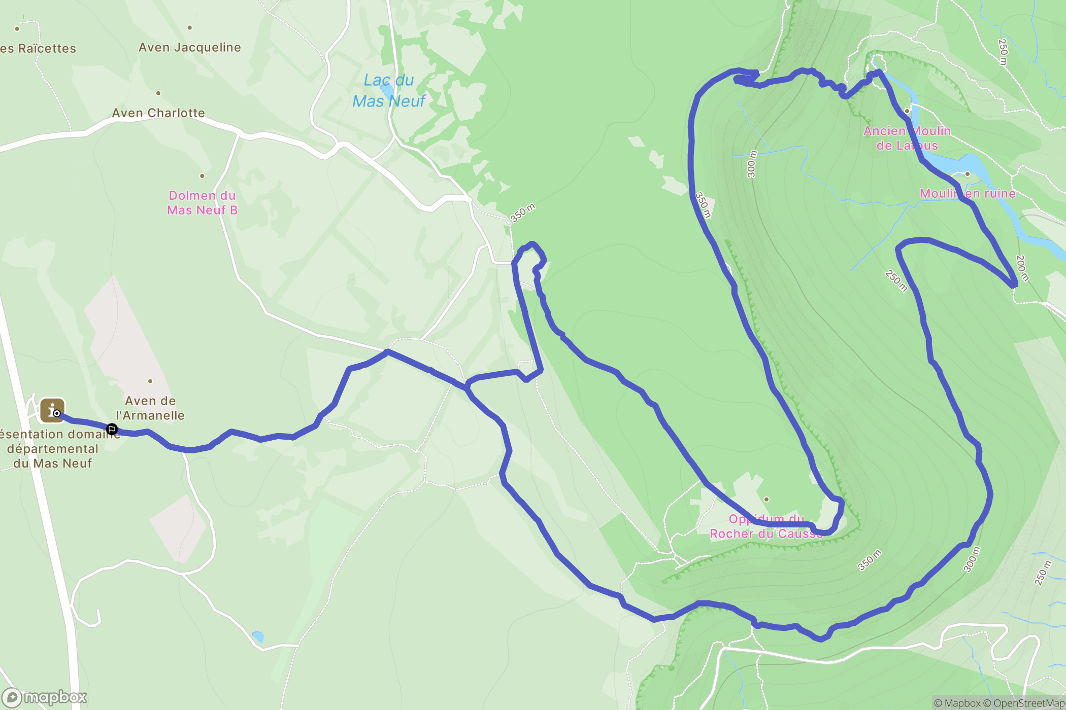 Claret : carte du parcours de randonnée - France