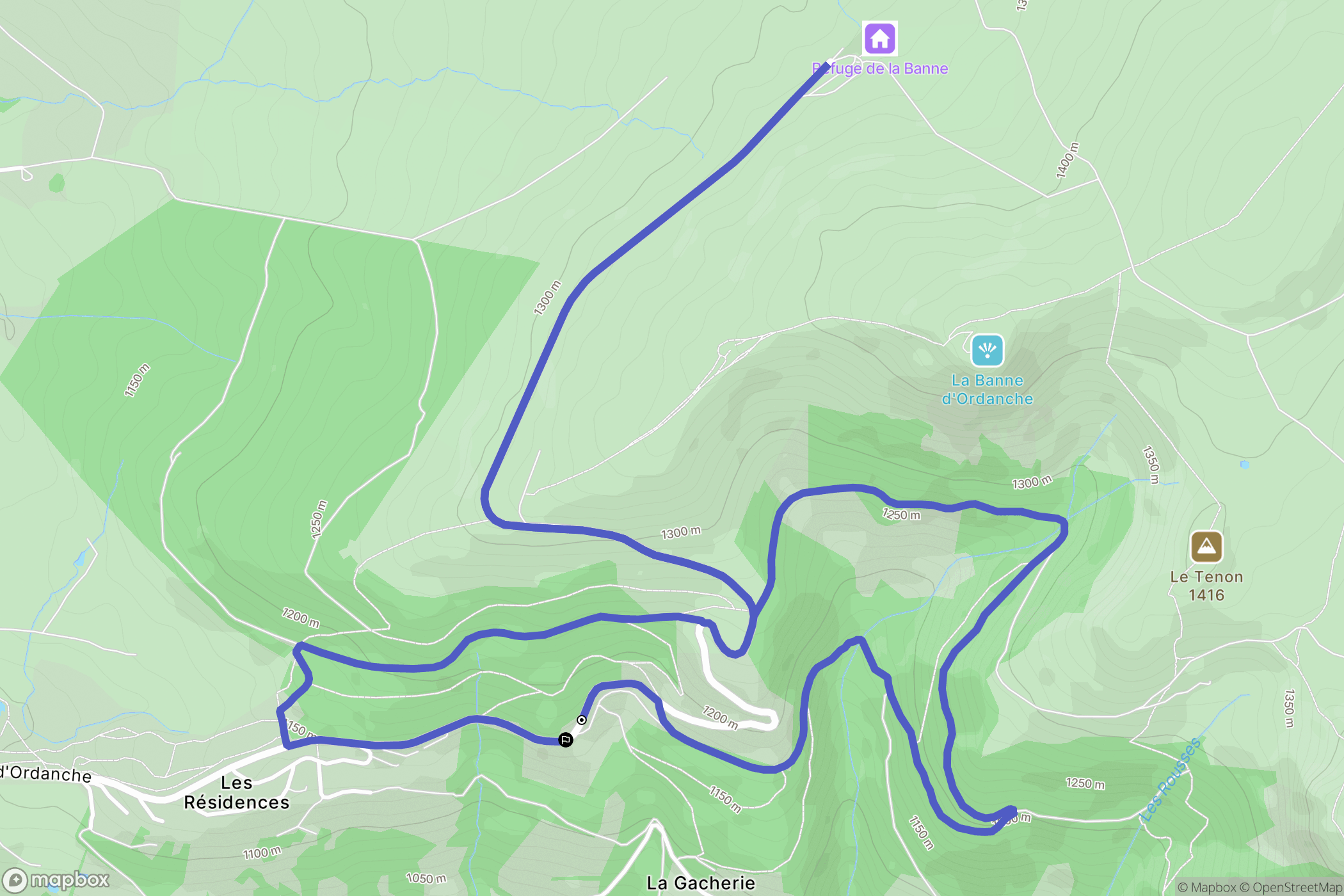 Murat-le-Quaire : carte du parcours de randonnée - France