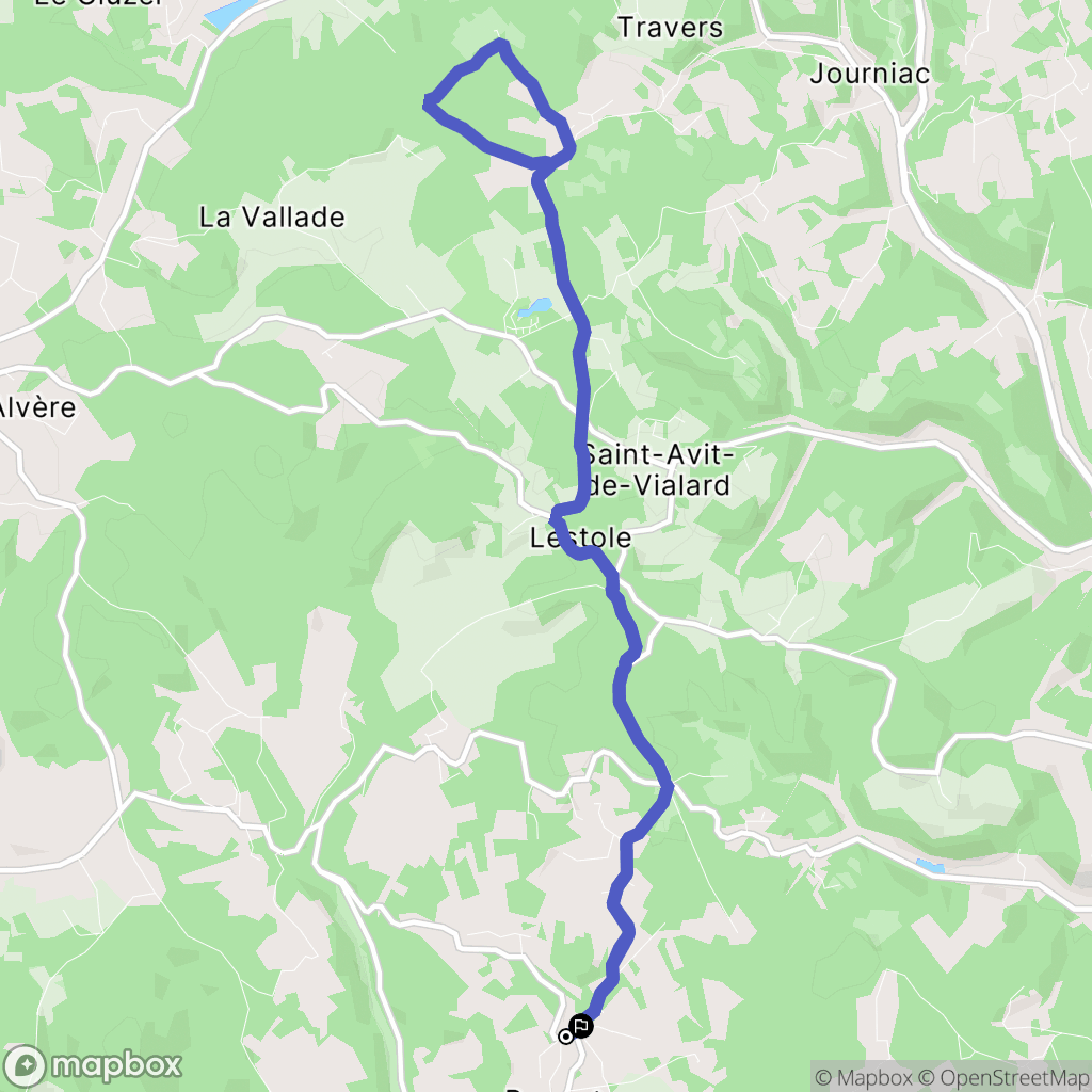 Paunat : carte du parcours de randonnée - France