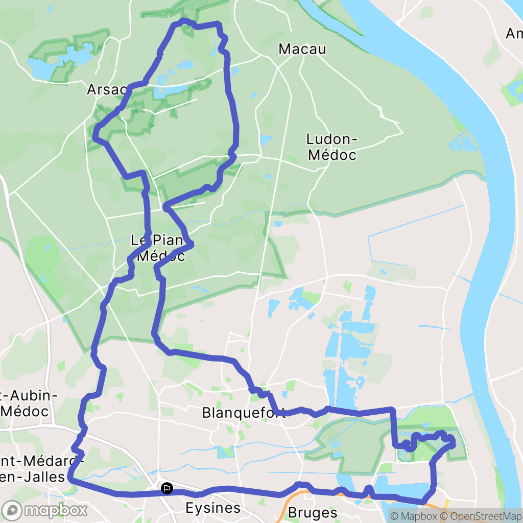 Eysines : carte du parcours de randonnée - France