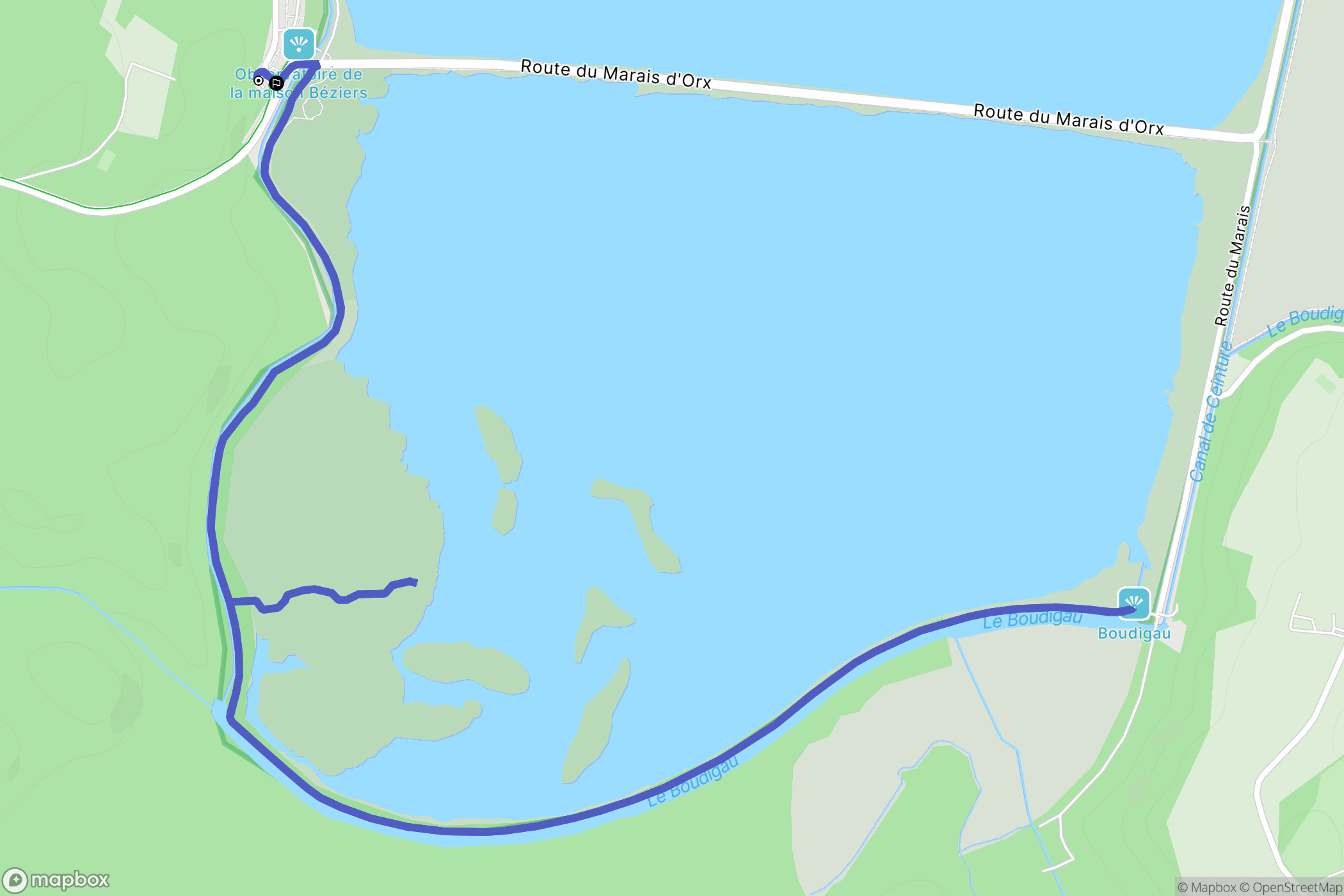 Labenne : carte du parcours de randonnée - France