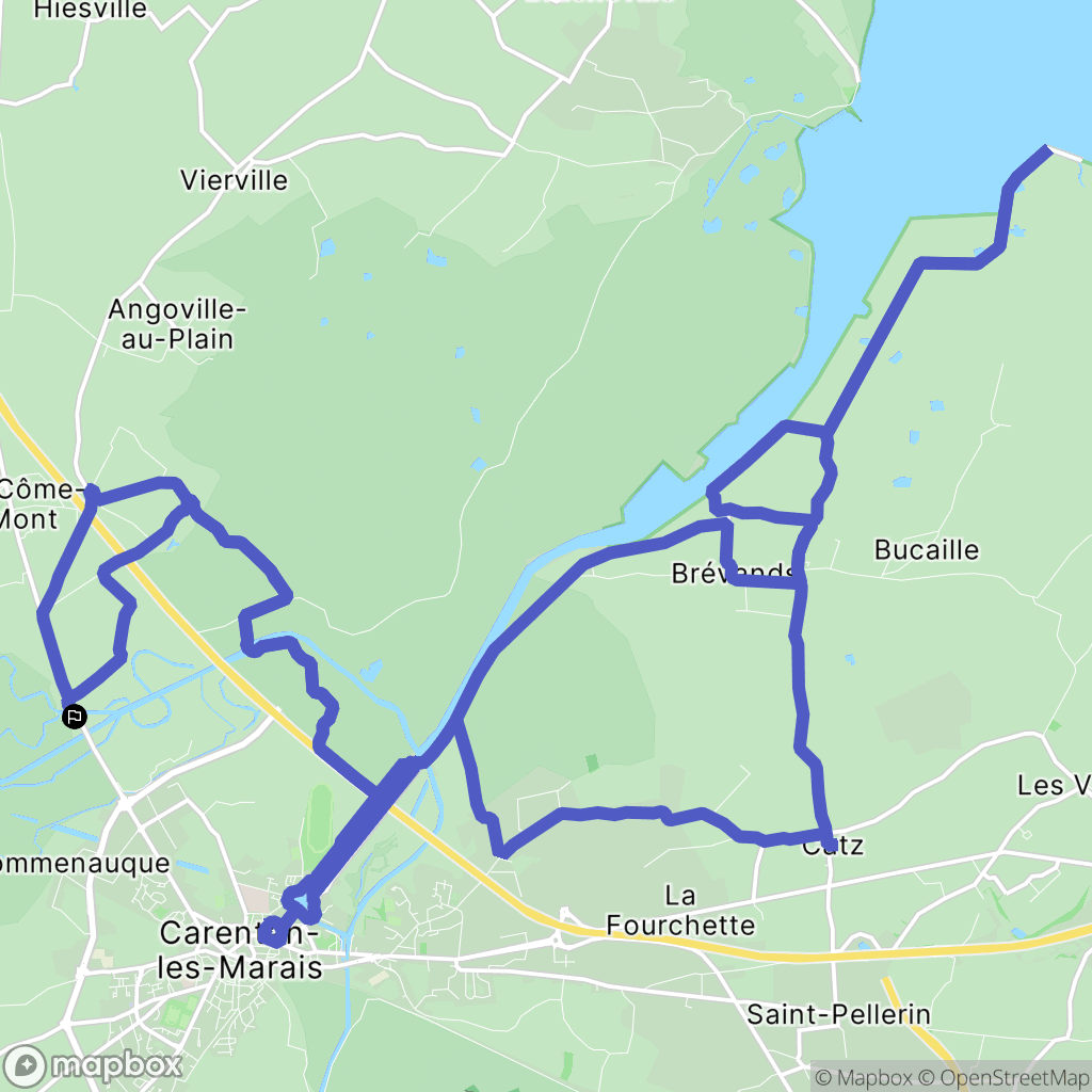 Carentan les Marais : carte du parcours de randonnée - France