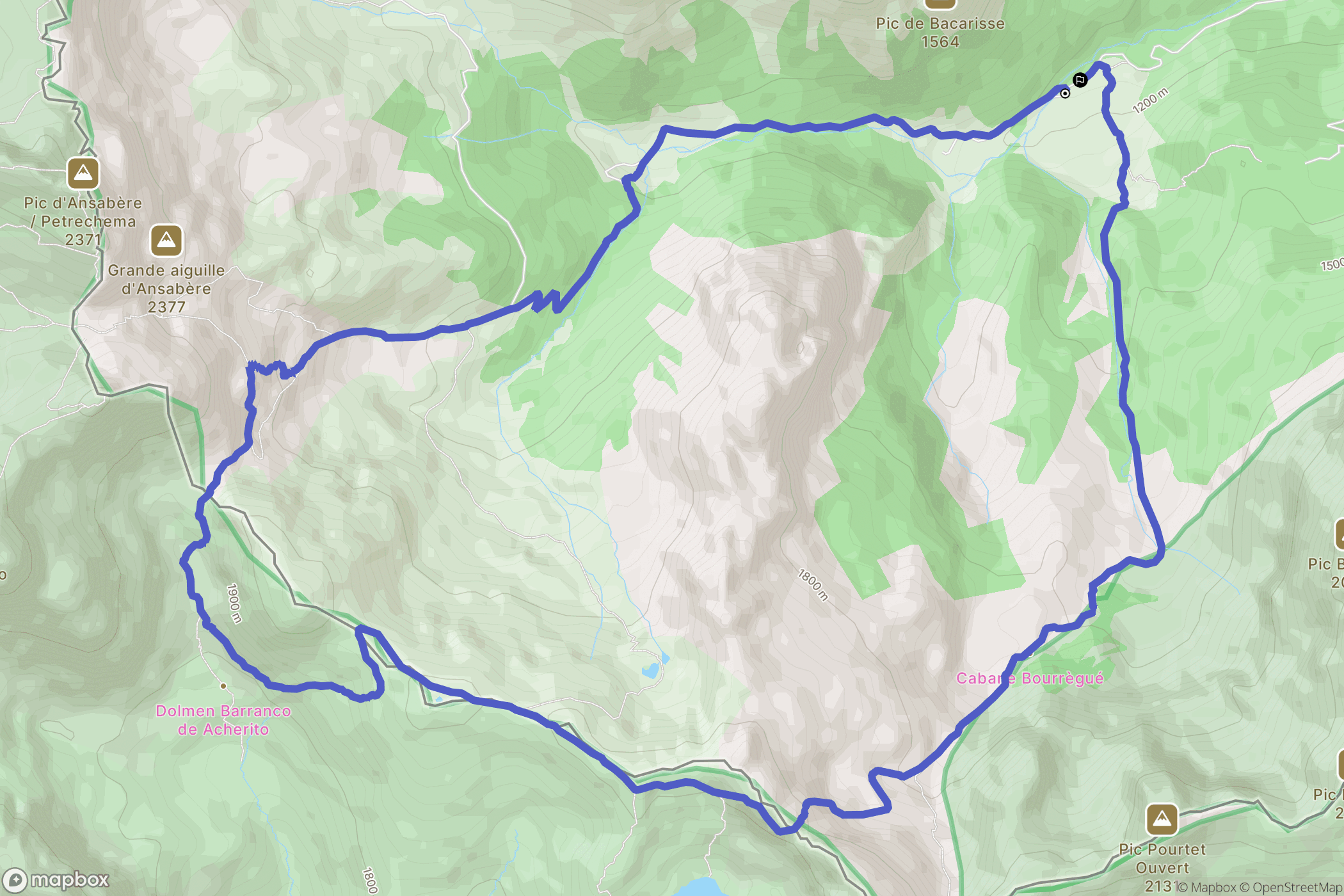 Lescun : carte du parcours de randonnée - France