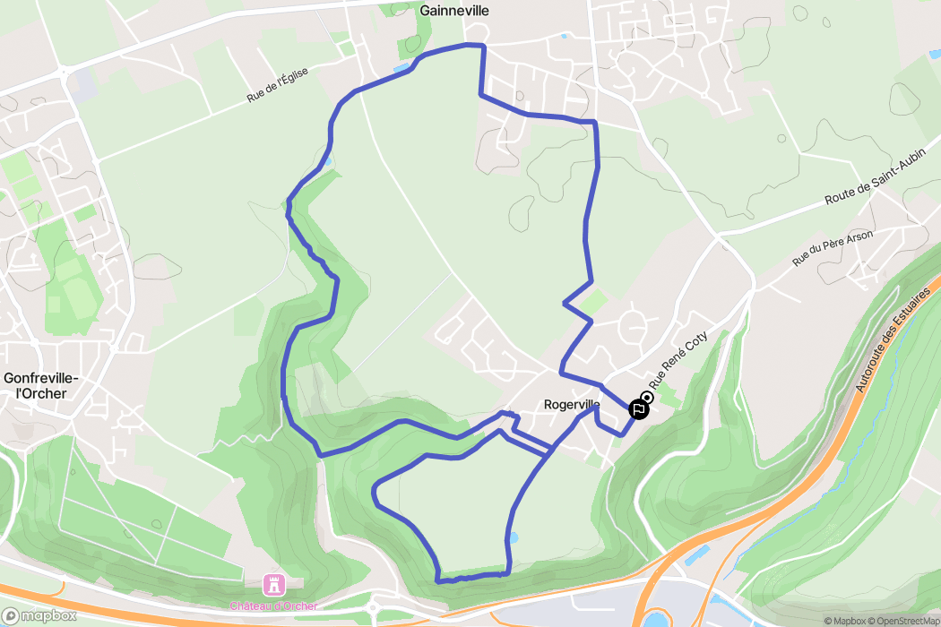 Rogerville : carte du parcours de randonnée - France