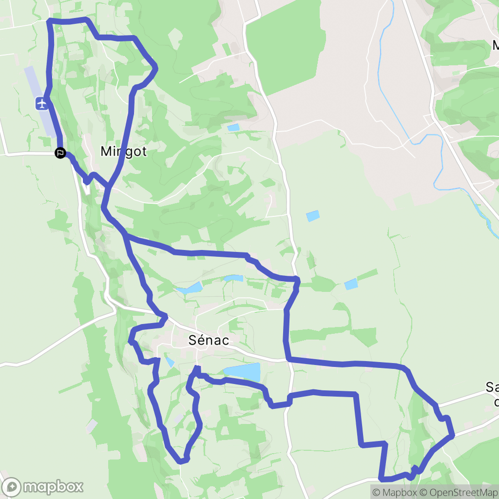 Mingot : carte du parcours de randonnée - France