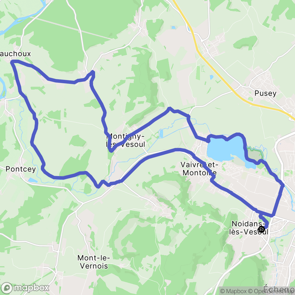 Noidans-lès-Vesoul : carte du parcours de randonnée - France