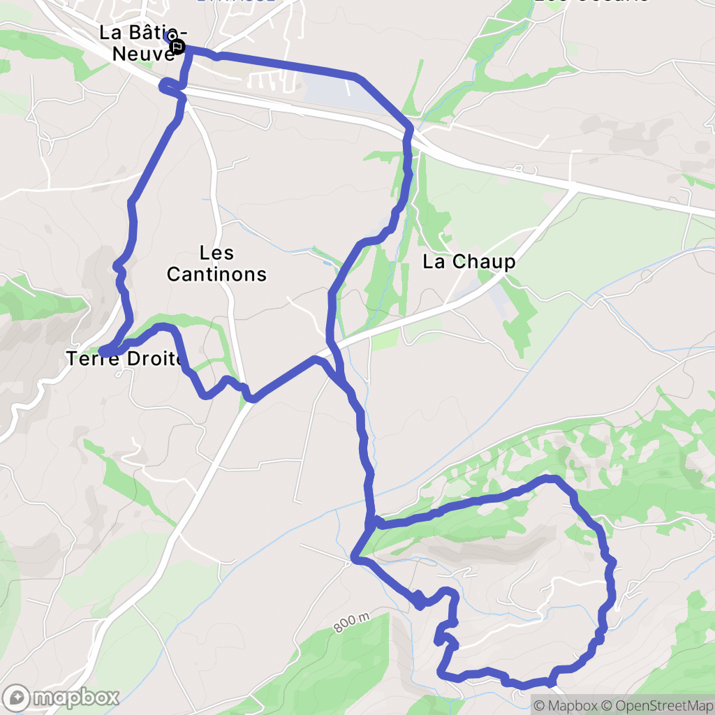 La Bâtie-Neuve : carte du parcours de randonnée - France