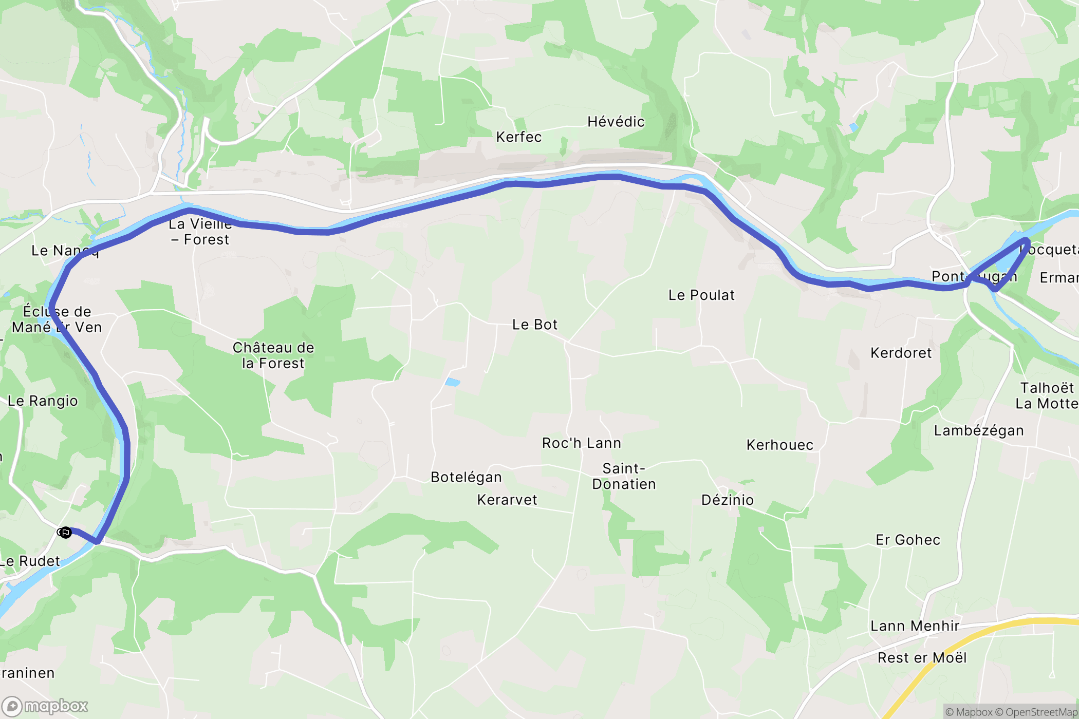 Inzinzac-Lochrist : carte du parcours de randonnée - France
