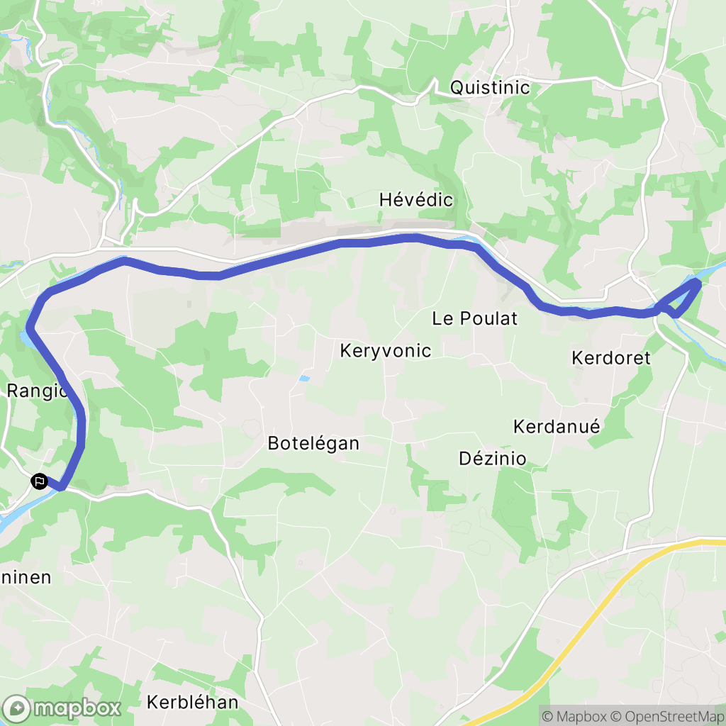 Inzinzac-Lochrist : carte du parcours de randonnée - France