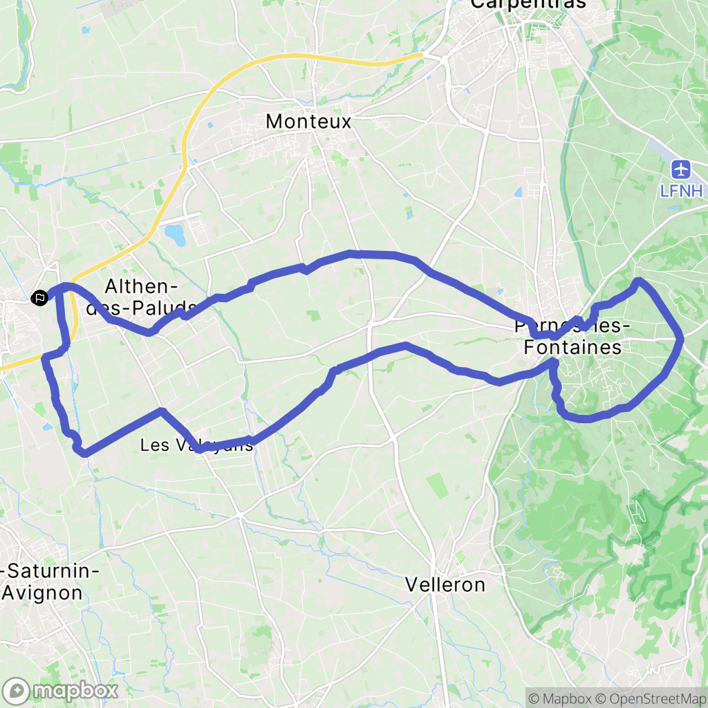 Entraigues-sur-la-Sorgue : carte du parcours de randonnée - France