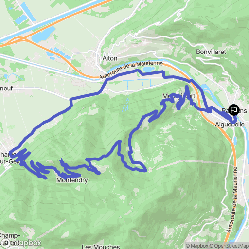 Val-d'Arc : carte du parcours de randonnée - France