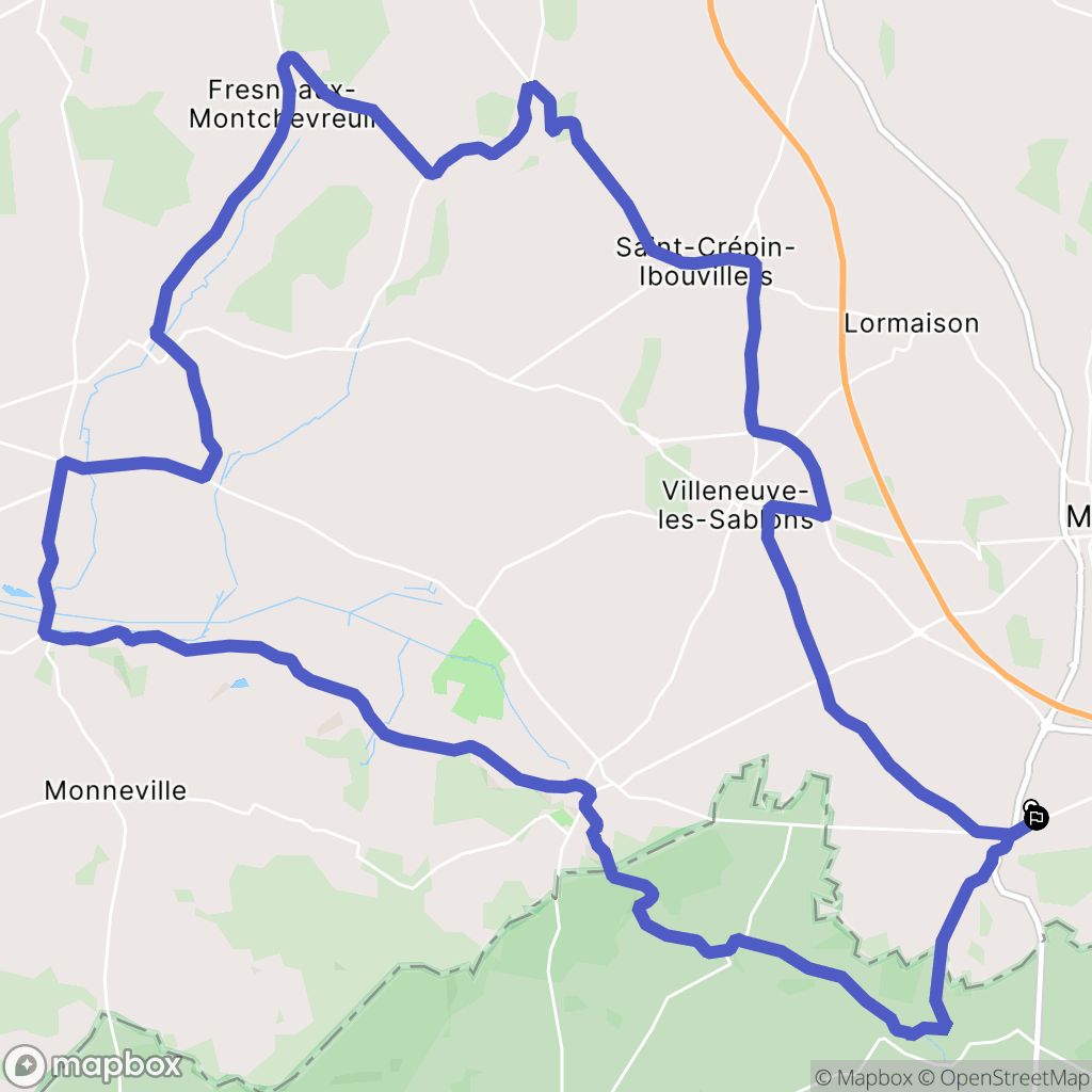 Amblainville : carte du parcours de randonnée - France