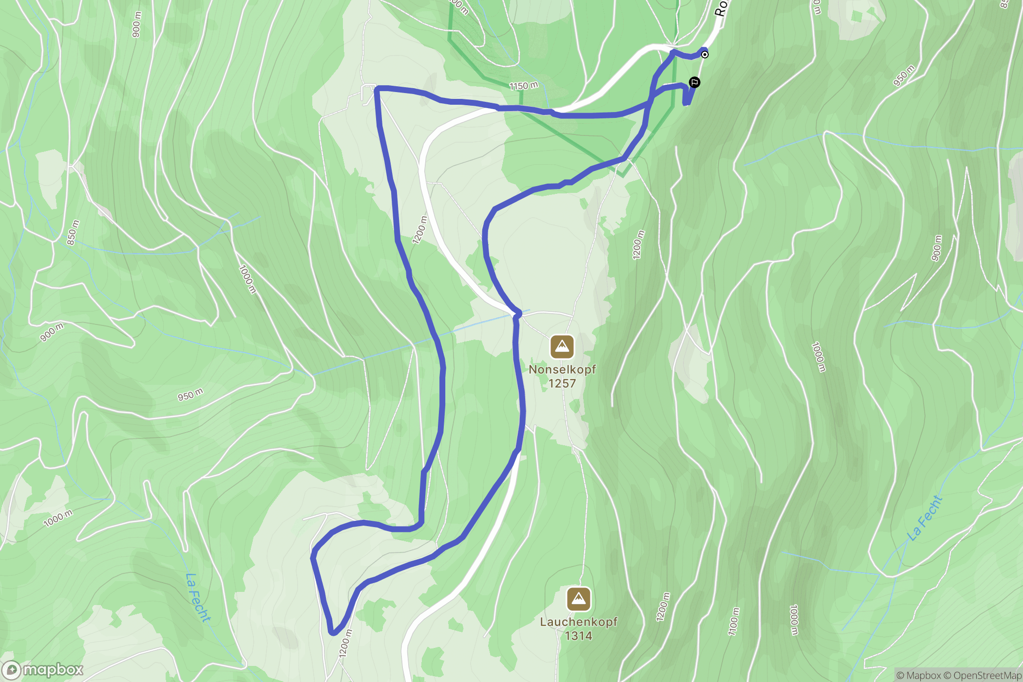 Sondernach : carte du parcours de randonnée - France