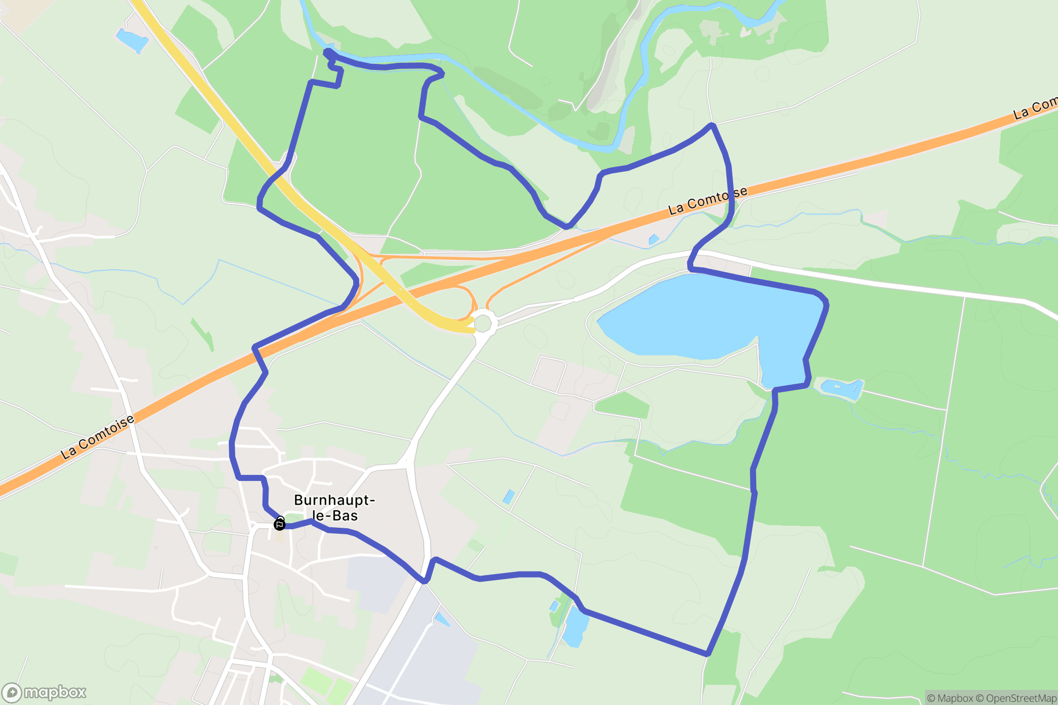 Burnhaupt-le-Bas : carte du parcours de randonnée - France