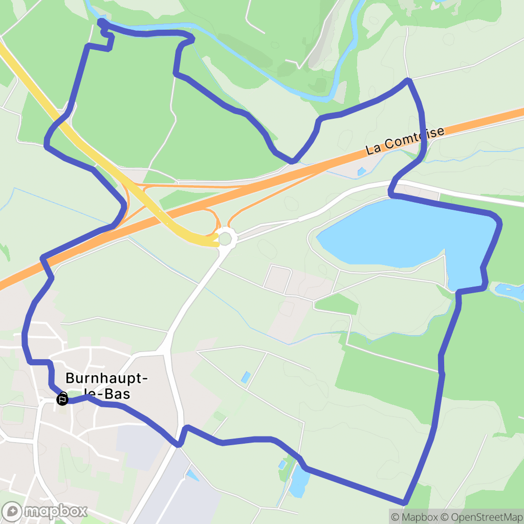 Burnhaupt-le-Bas : carte du parcours de randonnée - France