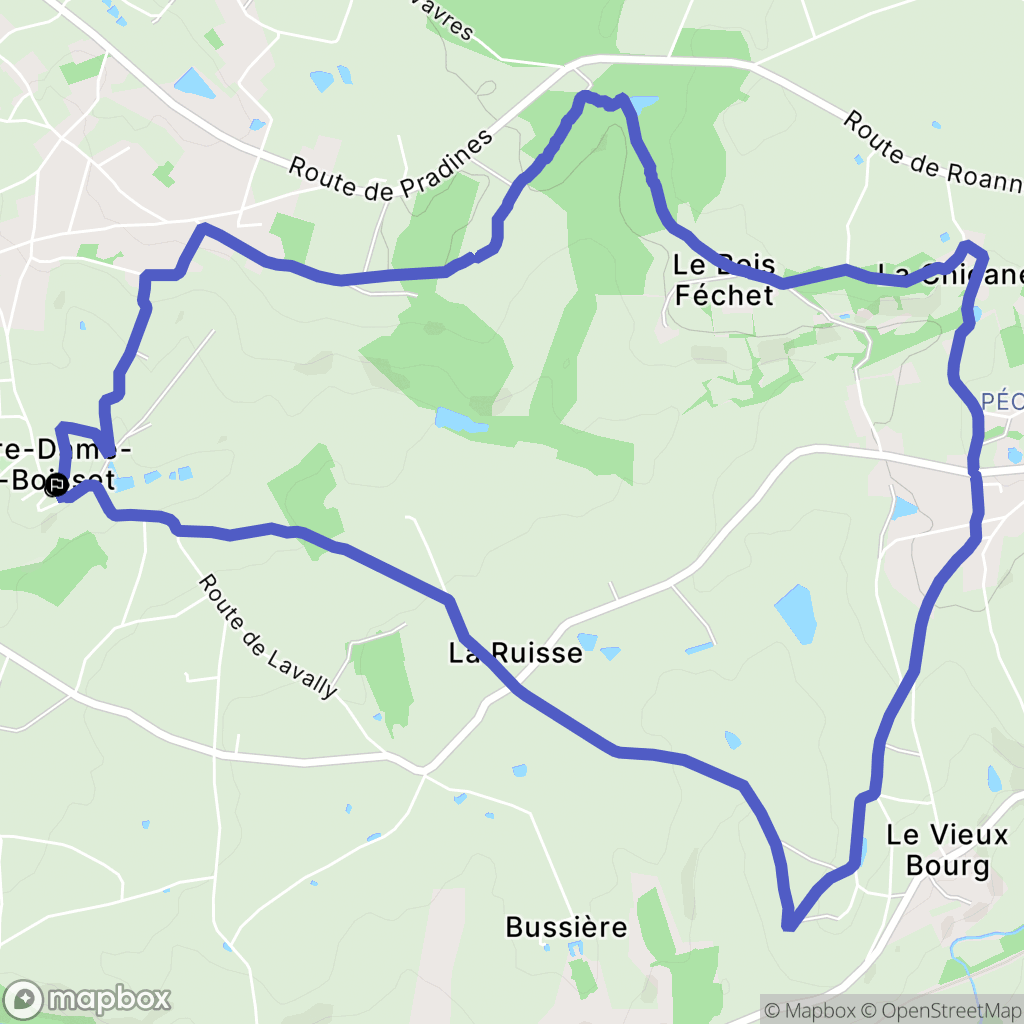 Notre-Dame-de-Boisset : carte du parcours de randonnée - France