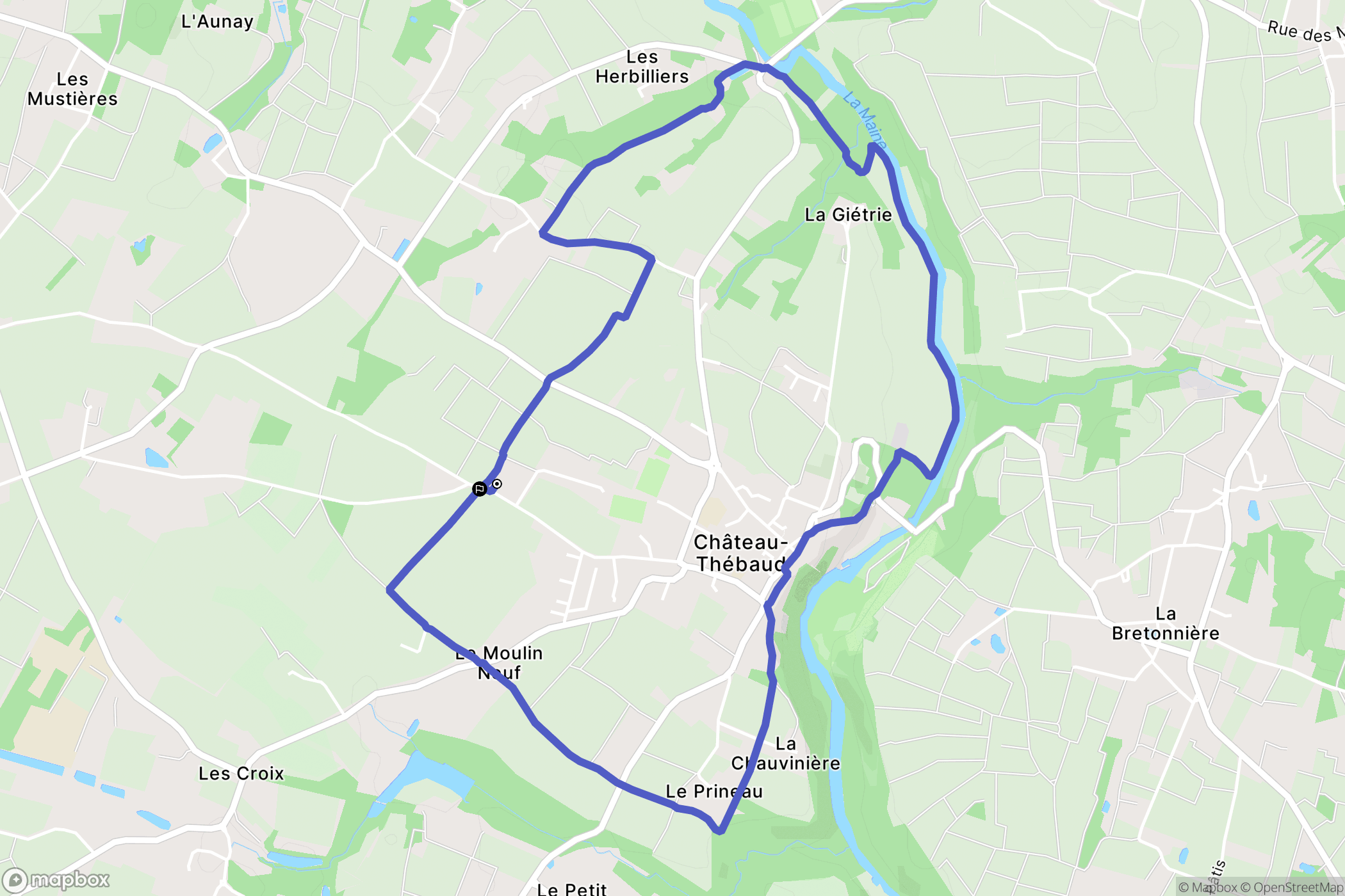 Château-Thébaud : carte du parcours de randonnée - France
