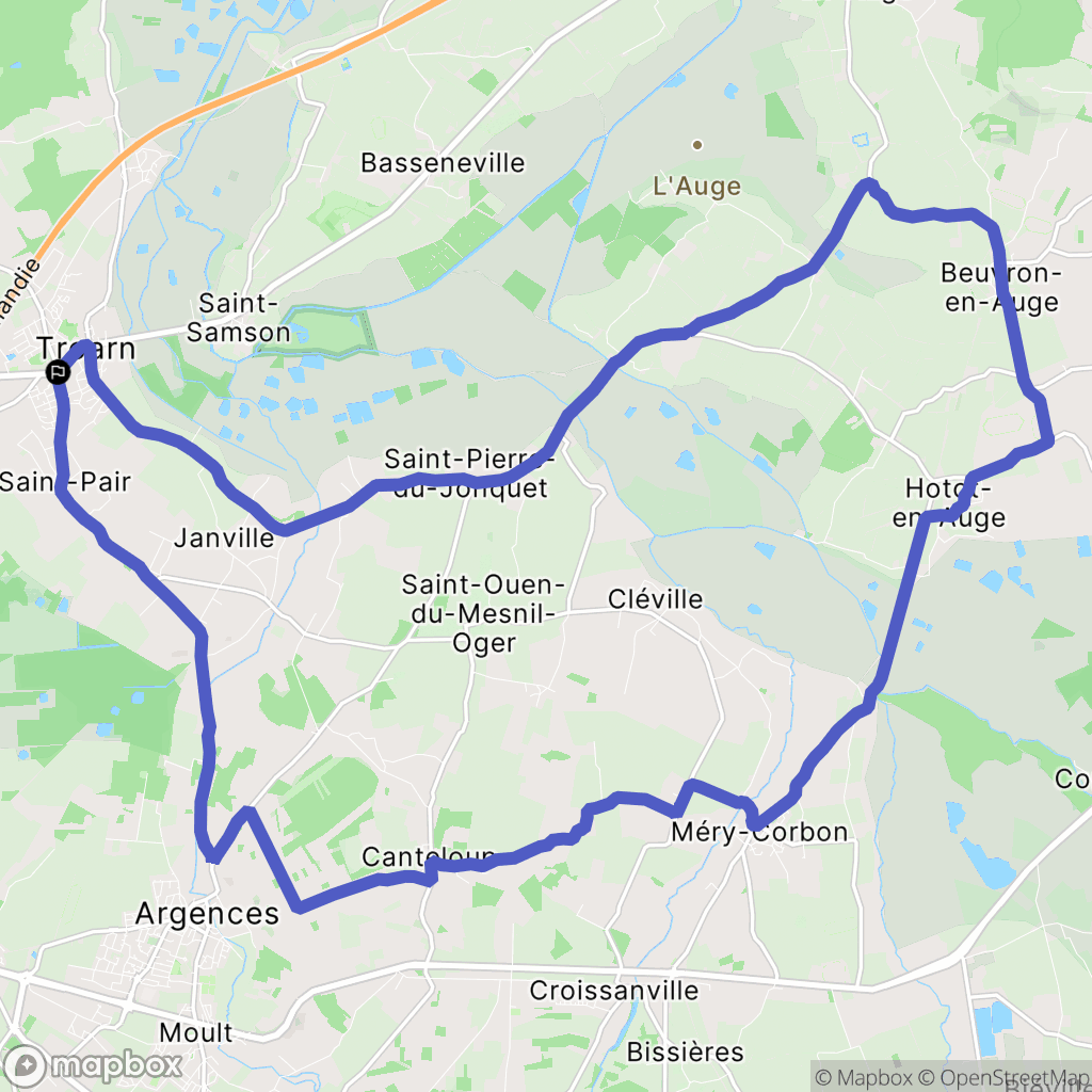 Troarn : carte du parcours de randonnée - France