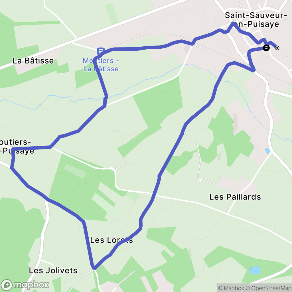 Saint-Sauveur-en-Puisaye : carte du parcours de randonnée - France