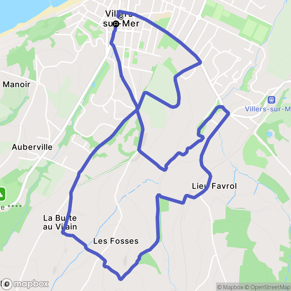 Villers-sur-Mer : carte du parcours de randonnée - France