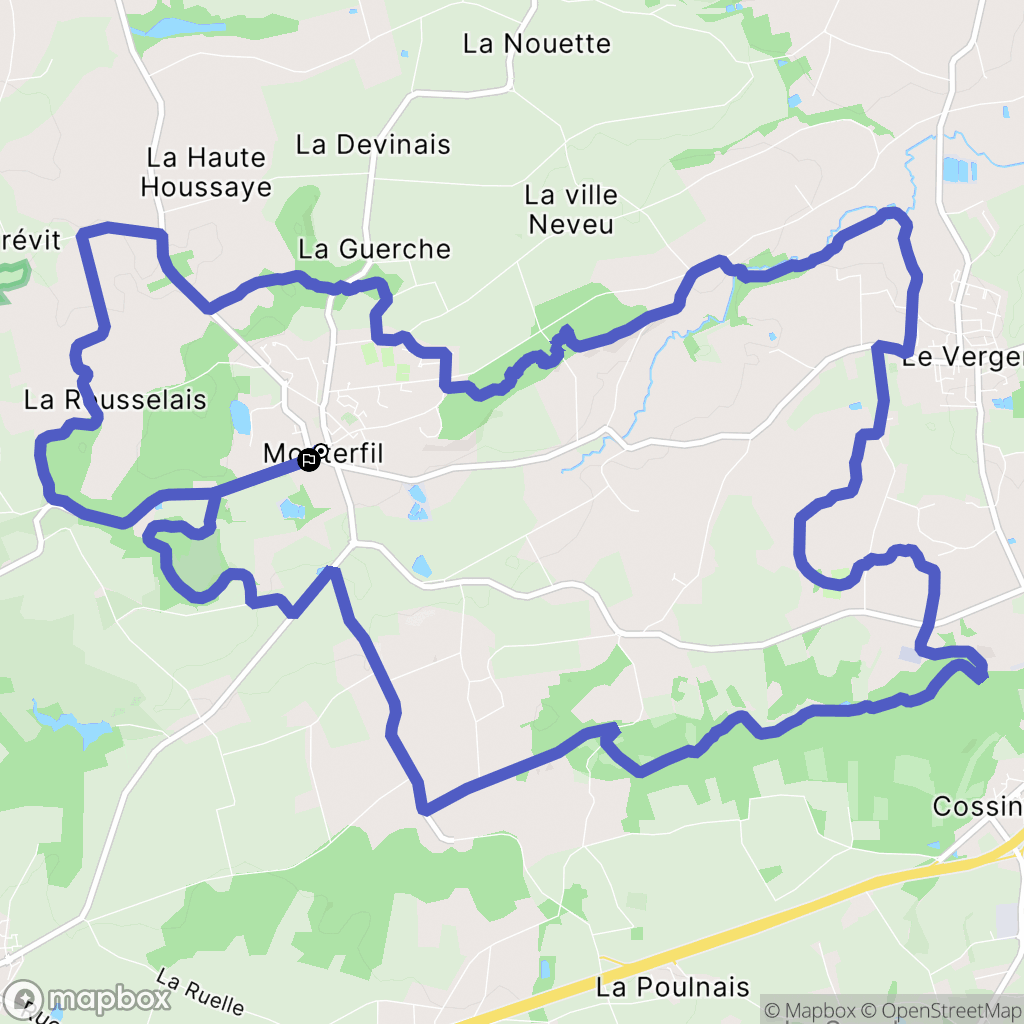 Monterfil : carte du parcours de randonnée - France