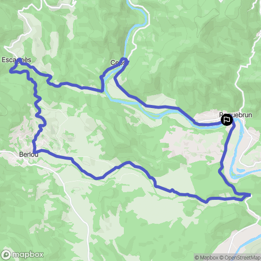 Roquebrun : carte du parcours de randonnée - France