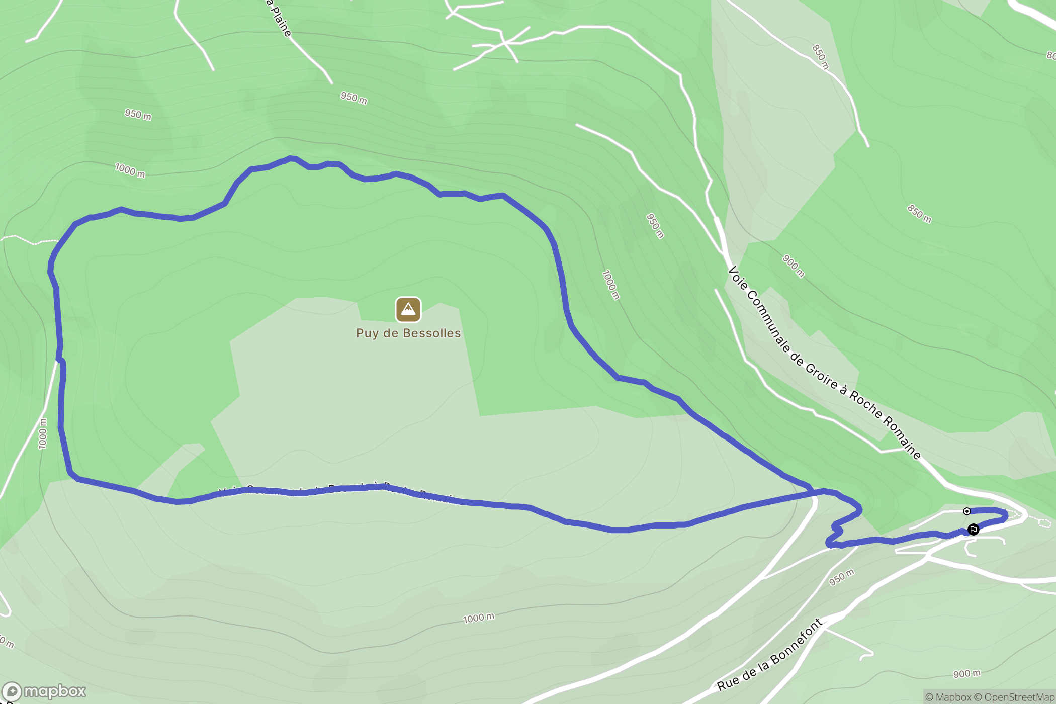 Saint-Victor-la-Rivière : carte du parcours de randonnée - France