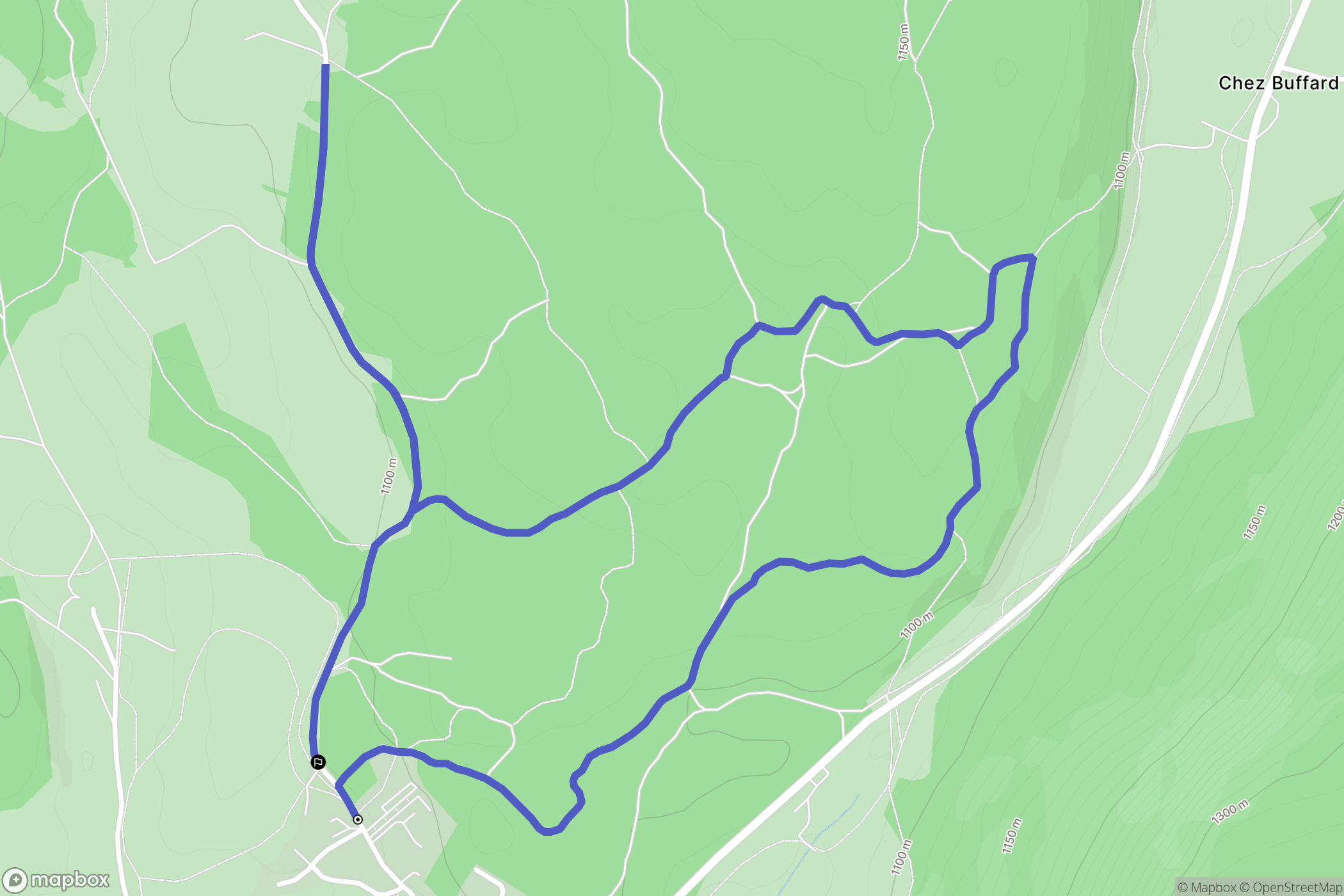 Chapelle-des-Bois : carte du parcours de randonnée - France