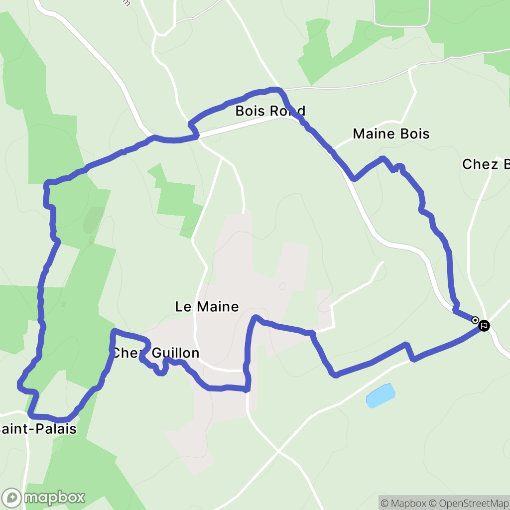 Lignières-Ambleville : carte du parcours de randonnée - France