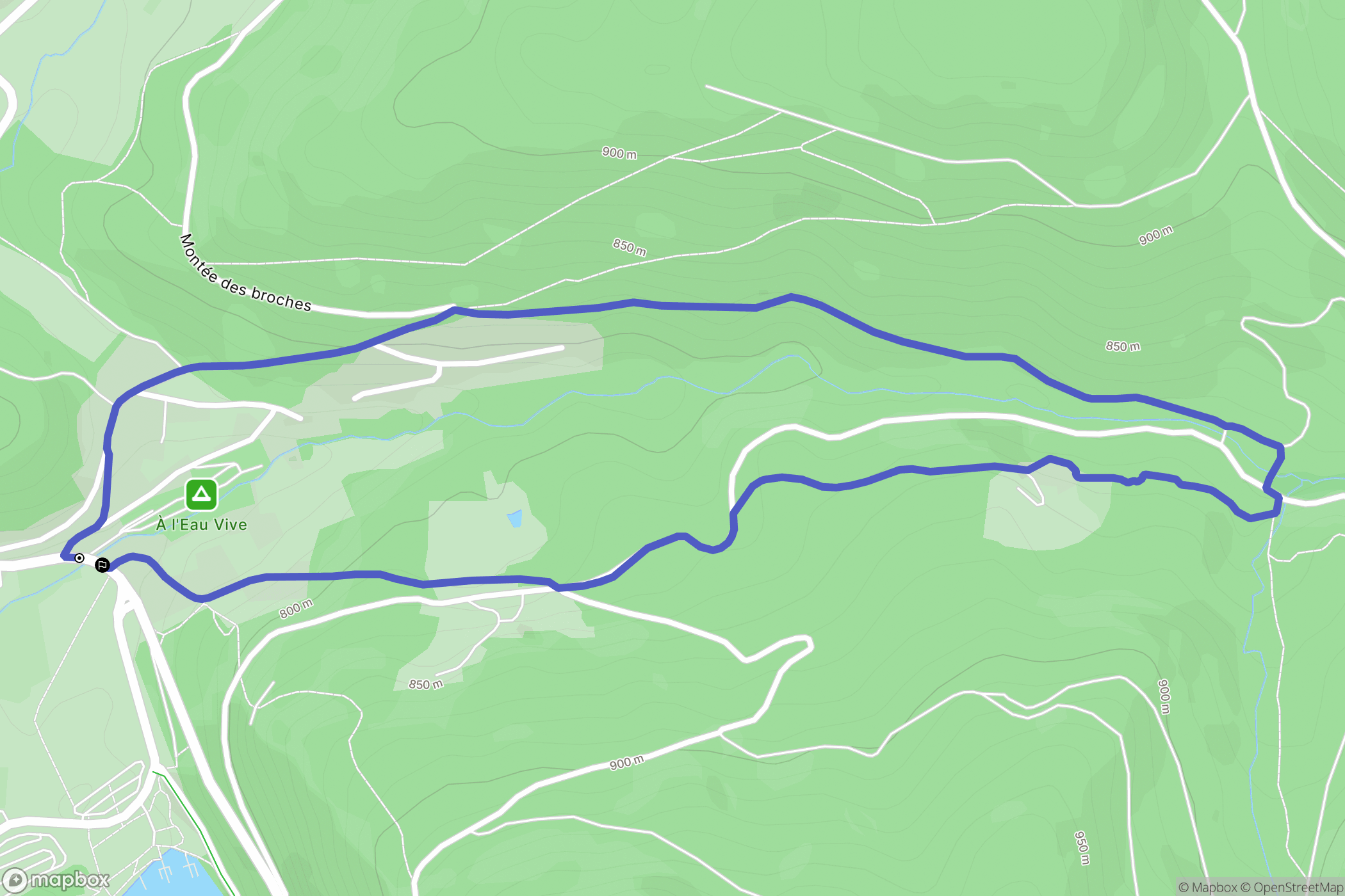 Xonrupt-Longemer : carte du parcours de randonnée - France