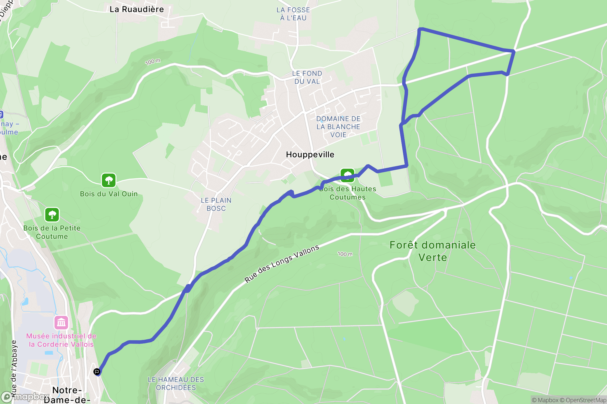 Notre-Dame-de-Bondeville : carte du parcours de randonnée - France