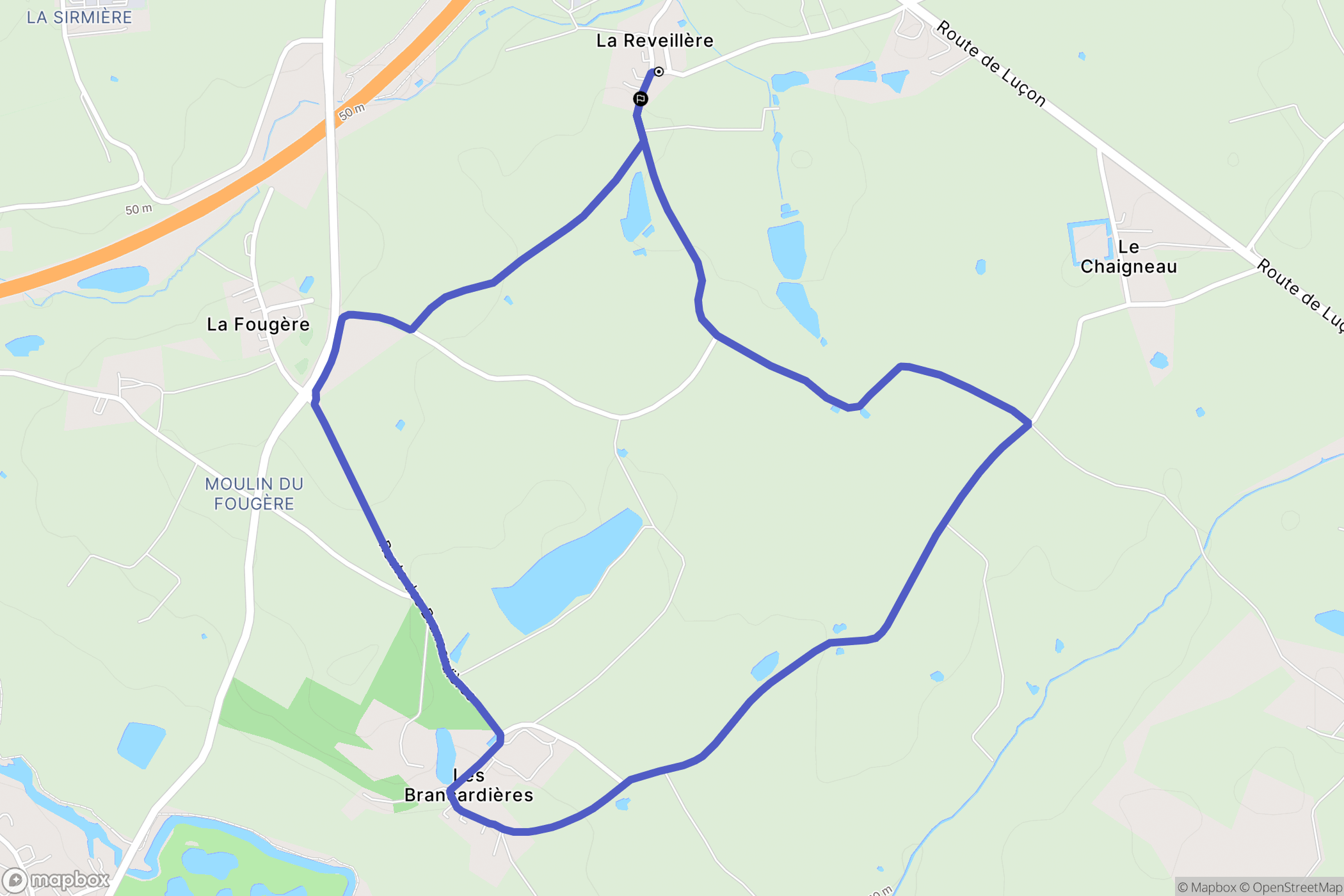 La Roche-sur-Yon : carte du parcours de randonnée - France
