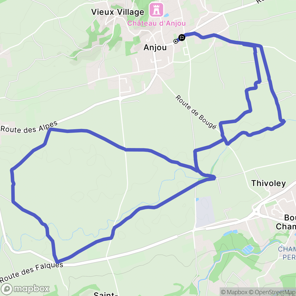 Anjou : carte du parcours de randonnée - France
