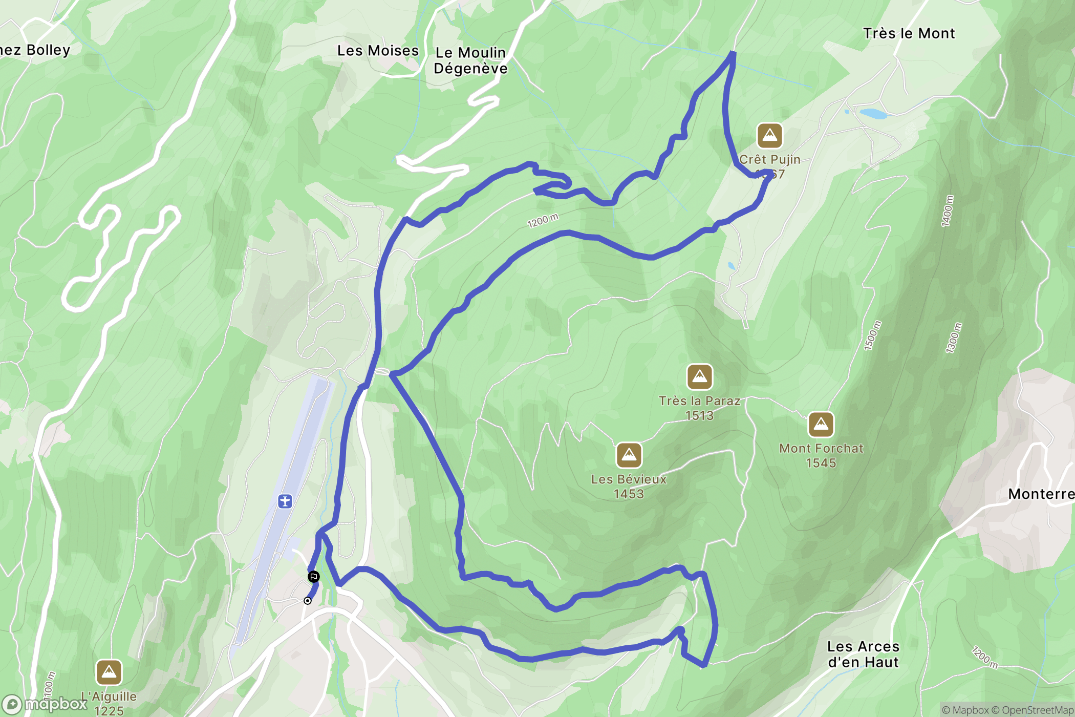 Habère-Poche : carte du parcours de randonnée - France